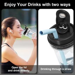 Foyucool Portable Blender for Smoothies and Smoothies, 2 Cup Portable Blender, 17 & 10 oz Cordless with Brush and Lid, USB-C Rechargeable, Mini Quiet Travel Blender, Black image 4
