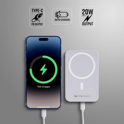 ZEBRONICS MW63 Wireless Power Bank, 10000 mAh, Rapid Charge, Magsafe, Outputs - 20W Wired | 15W Wireless, Type C PD, Built in Protections, LED Indicator, Compatible with iPhone, Made in India image 4