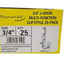 Wavenet 25 Pack Multi-Function Clip Style 3/4" Batwing J-Hook with Flange Clip image 3