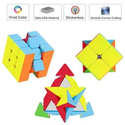 D ETERNAL Cube Combo Set Of 2X2 3X3 And Pyramid Pyraminx Triangle High Speed Stickerless Magic Cube Puzzle, Kids and Professionals image 3