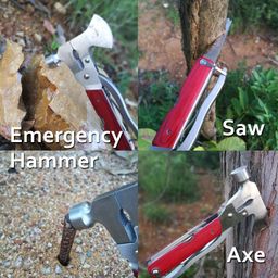 boosty Boosty® Silver Stainless Steel 10 in 1 Multi-Functional Pocket Hand Tool Set (Axe Hammer, Hatchet, Wrench, Cutter and More) (10 in 1 Axe Hammer Tool) image 5