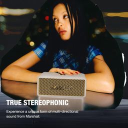 Marshall Emberton III Compact Portable Bluetooth Speaker with 32+ Hours of Playtime, (360° Sound), Dust & Waterproof (IP67) – Cream. image 3