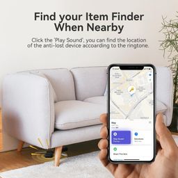 gnastas Key Finder, Wallet Tracker Works with Apple Find My (iOS only), Replaceable Battery, Water-Resistant, Bluetooth Item Finder for Bags, Luggage, Pets & Backpack 1Pc (Black) (Air Tag Square) image 4
