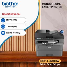 Brother DCP-L2640DW 2 in 1 (ID) Copy Button Auto Duplex Laser Printer, 34 PPM, Print Scan Copy, LCD Display, ADF, 256 MB Memory, (WiFi WiFi Direct LAN USB), 250 Sheet Paper Tray, Free Installation image 4