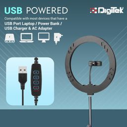 digitek DIGITEK® (DRL-14C) 14 Inch LED Ring Light with 5ft Stand & Smartphone Mount - USB Powered, Color Switch Mode, Brightness Control, Dual Temperature - for Photo & Video Shoots, Makeup, Vlogging! image 4