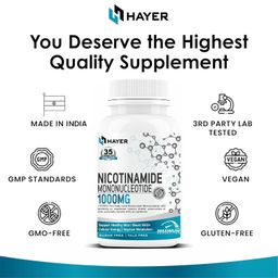 HAYER NMN Supplements 1000mg, Nicotinamide Mononucleotide With Trans Resveratrol To Support Cellular Energy Metabolism, Boosting NAD+ Healthy Aging of Heart, Brain & Skin-30 Tablets (Pack 1) image 4
