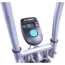 Kobo Imported AB-5 Air Bike Deluxe Exercise Cycle with Fixed Handle and Digital LCD Display Monitor Silver image 2