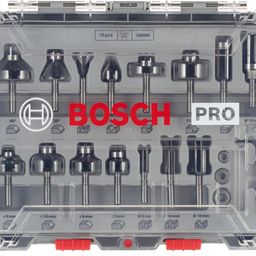 Bosch Professional 15 Pcs Router Bit Set With Mixed Bits, 6Mm Shank Bits, Suitable For Gkf 550 Plam Router And Gof 130 Router image 2