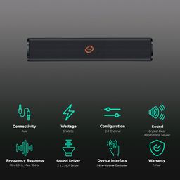 CHIST (F2.0 6W Soundbar, Supports Mobile Devices and Computers,(Black, Stereo Channel) image 3