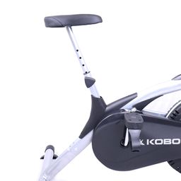 Kobo Imported AB-5 Air Bike Deluxe Exercise Cycle with Fixed Handle and Digital LCD Display Monitor Silver image 5