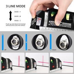 Laser Level, Semlos Multipurpose Line Laser Leveler Tool Cross Line Lasers With 8FT/2.5M Standard Measure Tape and Metric Rulers for Hanging Pictures Tile Walls image 3