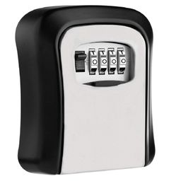 GLIVE (LABEL) 4 Digit Combination Lock Box for House Key Weatherproof Safe Security Key Storage Lock Box for Outside Realtors Garage Spare Keys Key Storage Box Combination Lock (Metal) image 1