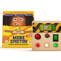 Clapstore Toys Portable Busy Board V4 for 1-6 Year Old Toddlers, Kids LED Light Toy Personalized Sensory Board Switch Box Spaceship Control Panel Montessori Baby Toy Activity Board (Pack of 1),Beige image 1