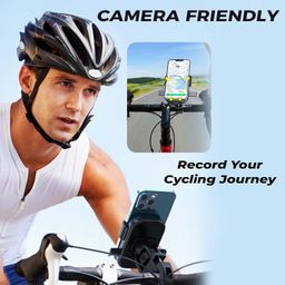 Kratos Mobile Holder for Bikes, Mototcycle,Cycle, Bicycles Handlebar Mobile Phone Holder, 360° Rotation | Fits Smartphones 3.5"–6.5" | Ideal for Maps, GPS Navigation | Stable and Secure Grip | Black image 2