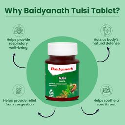 baidyanath ayurved Baidyanath Tulsi Tablets - 60 Tab | Helps Boosts Immunity | Relieves Cough and Cold (Pack of 1) image 4