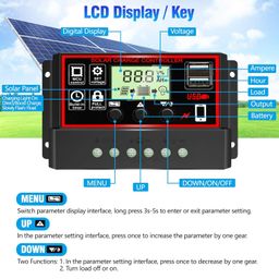 [Upgraded] Skypearll Solar Charge Controller 30A, 12V/24V Intelligent Battery Regulator for Lead Acid & Lithium Battery with LCD Display with 3A USB Port (30 AMPERE – Black) image 5