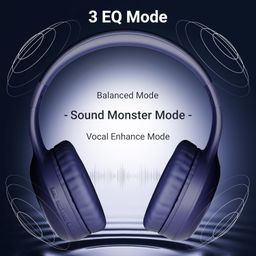 ZEBRONICS Thunder Max Bluetooth Over Ear Headphone with 120*Hrs Playback, 3 EQ Modes, 40mm Bass Driver, Fast Charging, ENC, Gaming Mode, Dual Pairing, BT v5.4, AUX, Metallic Finish (Purple) image 5