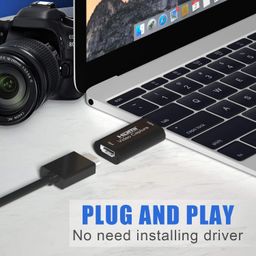 MICROWARE USB 2.0 Audio Video Capture Card HDMI to USB 2.0, Broadcast Live, Record via DSLR, Camcorder, or Action Camera, 1080p, Compact HDMI Capture Device image 4