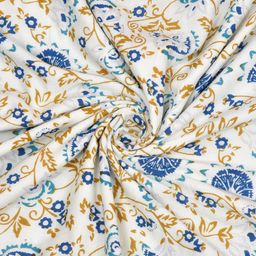 BLOCKS OF INDIA Hand Block Printed Cotton Single Size Reversible Malmal Dohar for Summer (Blue Jaal) image 4