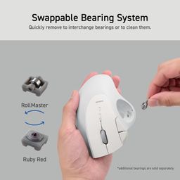 ELECOM Ergonomic Comfort Design Trackball IST Bluetooth 5.3, Smooth Tracking with Ruby Ball Bearing, 36mm Ball, Thumb control, Compatible for Windows, PC, Mac, iPadOS, and Android White (M-IT10BRWH) image 5