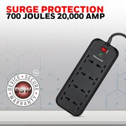 Honeywell Surge Protector, 8 Universal Sockets,20000Amp, 2 Meter Cord, Device Secure Warranty,Automatic Overload Protection,Spike Guard/Extension Board,Master Switch,3Year Manufacturer Warranty image 2