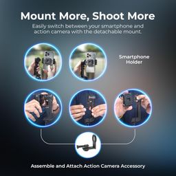 Digitek DSG 003 Single Axis Foldable Smartphone Gimbal with Built in Extendable Telescopic Rod image 5
