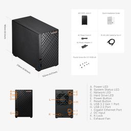 Asustor Drivestor 2 Lite AS1102TL, 2 Bay NAS Storage, 1.7GHz Quad Core, 1GbE Port, 1GB RAM DDR4, Network Attached Storage Device for Home Personal Cloud Storage (Diskless) image 5