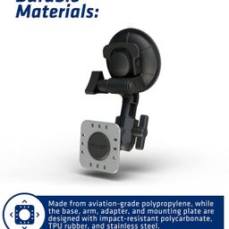 PIVOT Single Suction Cup Mount - Curved Arm - Supports Multi-Angle Display and Viewing - for Professional Pilots, General Aviation image 5