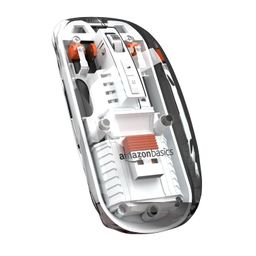 amazon basics Transparent Bluetooth Wireless Mouse | Rechargeable | Sleek Design | 2.4 GHz Bluetooth Connectivity | Up to 1600 DPI | Battery Indicator | 400 mAh Battery | LED Light image 1