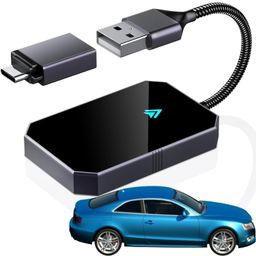FLORISELL Car Play Wireless Adapter 2024, 2 in 1 Android Car Wireless Adapter Car Play and Android Car, Supports Online Update, Plug & Play, Wired Car Play or Android Car to Wireless image 1
