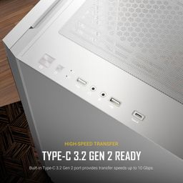 Antec Performance Series P20C White, Massive Metal Mesh Front Panel, 3 x 120mm PWM White Fans, Type-C 3.2 Gen2 Ready, 2 x 360 mm Radiator Simultaneously, GPU Bracket, Mid-Tower E-ATX PC Case image 4