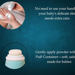 Pax Parrot Baby Powder Puff Box – Bear Design | 4 Pax Parrot Characters Stickers for Baby | Refillable Dispenser with Soft Applicator for Newborns & Infants | Compact & Travel-Friendly Container (Turquoise) image 2