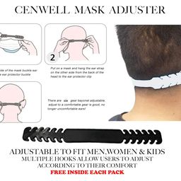 Cenwell 3 Pcs Pure Cotton Face Mask with Nose Pin, Melt Blown Layer, Adjustable Ear Loop & Ear Saver Strap, Reusable Washable Fabric Mask For Men & Women image 3