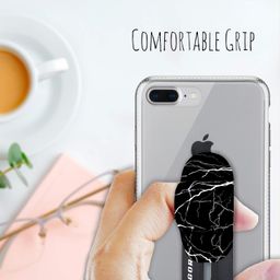 Regor Tabletop Finger Grip & Mobile Holder Mobile Stand Phone Holder for Hand & Mobile Back Holder Grip Great for Selfie & Works as iPhone Stand & Android Phone Stand -Marble (Black) image 2