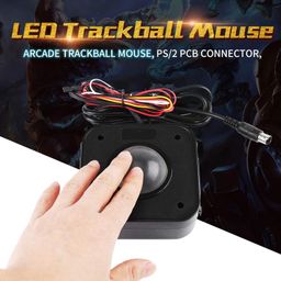 walfront Arcade Trackball Mouse,Illuminated 4.5cm Round LED Trackball Mouse PS/2 PCB Connector for Arcade image 4