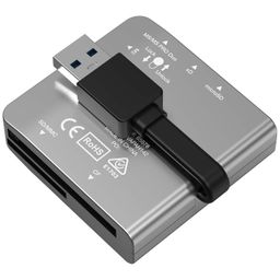 Verbatim 65678 USB 3.2 Multi Card Reader 6 in 1 Ports: SD, Micro SD, CF (Compact Flash), xD, MS, M2, All in one Card Reader, Compact Size, High Speed Data Transfer for Laptop, PC, MacBook image 3