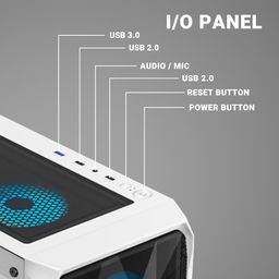 Ant Esports ICE- 112 Mid- Tower Computer Case/Gaming Cabinet - White | Support ATX, Micro-ATX, ITX | Pre-Installed 3 Front Fans & 1 Rear Fan image 5