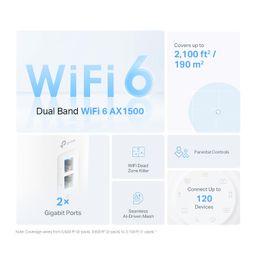 TP-Link Deco X10 AX1500 Whole Home Dual Band Mesh Wi-Fi 6 System, AI-Driven, Coverage up to 2100ft²,Connect up to 120 Devices,Ideal for Gaming&4K, Alexa and Google Home Compatible, Pack of 1 image 2