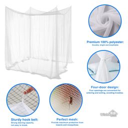 babelts Machardani Double Bed Mosquito Net for Bed King Size | Mosquito Net for Double Bed with Cotton Border & Thread | Net for Bed Mosquito Bed Nets for Mosquitoes Protection White (6x6x5.5 FT) image 4
