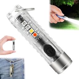 AVEDIA Mini Torch Key Chain Light - USB Rechargeable LED Flashlight for Camping, Pocket Size EDC Keychain - Powerful COB Lights, Small Portable Torch for Everyday Use image 1