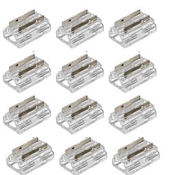 SNOOGG 12 Pack 8-in-1 LED Strip Connector, 5-10mm, 2Pin SMD/COB, IP20 Mono, Solderless Quick Connect, Beetle Clip X, Easy DIY Lighting Extension image 1
