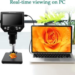 ETZIN LCD Digital Microscope, 1000X Electronic Video Microscopes with 4.3 Inch Display Screen 8 Adjustable LED Lights, 1080P Coin Magnifier and Adjustable Bracket, for Phone, Circuit Board EPL-1290IM image 3
