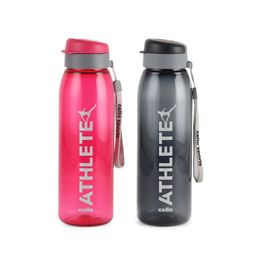CELLO Athlete Bottle with Flip Top Lid, 800ml, Set of 2 | Assorted | Break & leak proof | Freezer Safe | Easy to carry loop | Ideal for Gym, Office, Travel image 2