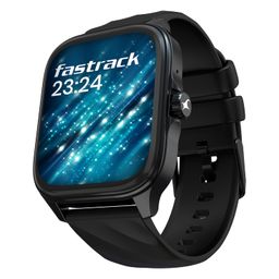 Fastrack New Astor FS1 PRO Smart Watch, Large Super AMOLED Display (1.97") AOD, AI Voice Assistance, Functional Crown, SingleSync BT Calling, 100+ Sports Modes & Smartwatch Faces, IP68 (Black) image 1