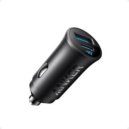Anker PowerDrive Car Charger 30W with PPS, Ultra-Compact Dual-Port High-Speed USB-C, Charge 2 Devices simultaneously, Compatibility with iPhone, iPad, Airpods, Samsung Galaxy Series and More-Black image 1