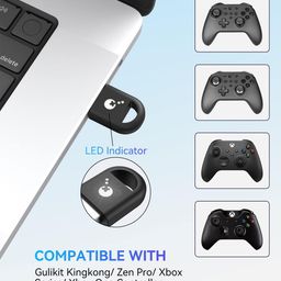 Wireless Adapter for Gulikit Controller (Kingkong, King Kong 2 Pro), Zen Pro Controller, 2.4G Bluetooth Adapter Supports Windows7/8/10/11, black, PC02 image 2