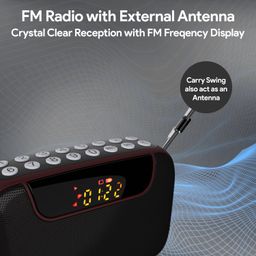 Amkette Pocket Blast 5 in 1 FM Radio with Bluetooth, Powerful Sound, Voice & FM Recording, External Antenna, 7+ Hours Playback, MP3 Player with Number Pad (AUX, SD Card, USB Input) (Brown) image 4
