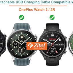 zitel Zitel® Charger Compatible with OnePlus Watch 2 / 2R - Magnetic Charger Dock USB Cable - White image 2