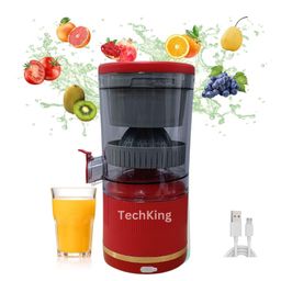 techking (Special With15 Year Warranty) Rechargeable Citrus Juicer: Your Ultimate Portable Solution for Fresh, Nutrient-Rich Citrus Juice Anytime, Anywhere- Red image 3