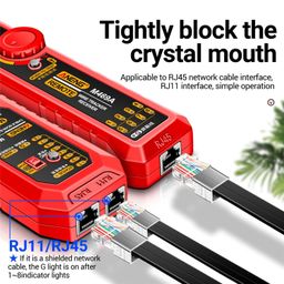 merishopp MERISHOPP® Network Cable Tester Networking Tool RJ45 + RJ11 Line Finder Compatible With Optical Cat Red image 4